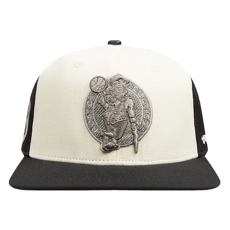 Men's Pro Standard  Cream Boston Celtics French Terry Snapback Hat