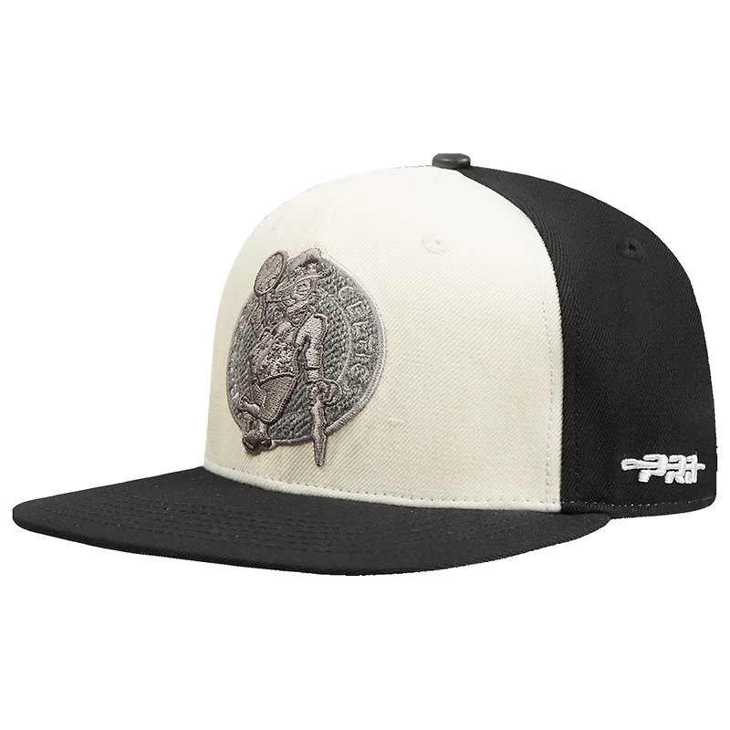 Men's Pro Standard Cream Boston Celtics French Terry Snapback Hat