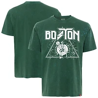 Men's Sportiqe  Green Boston Celtics Distressed Rock & Roll Collection Angus Premium Mineral Wash T-Shirt
