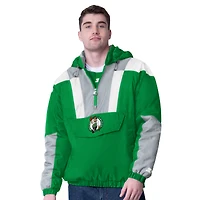 Veste à enfiler demi-zippée Boston Celtics Charger pour homme, vert