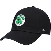 Men's '47 Black Boston Celtics Core Logo Clean Up Adjustable Hat