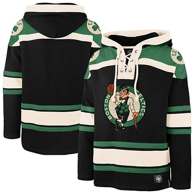 Men's '47 Black Boston Celtics Logo Superior Lacer Hoodie