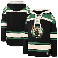 Men's '47  Black Boston Celtics Logo Superior Lacer Hoodie