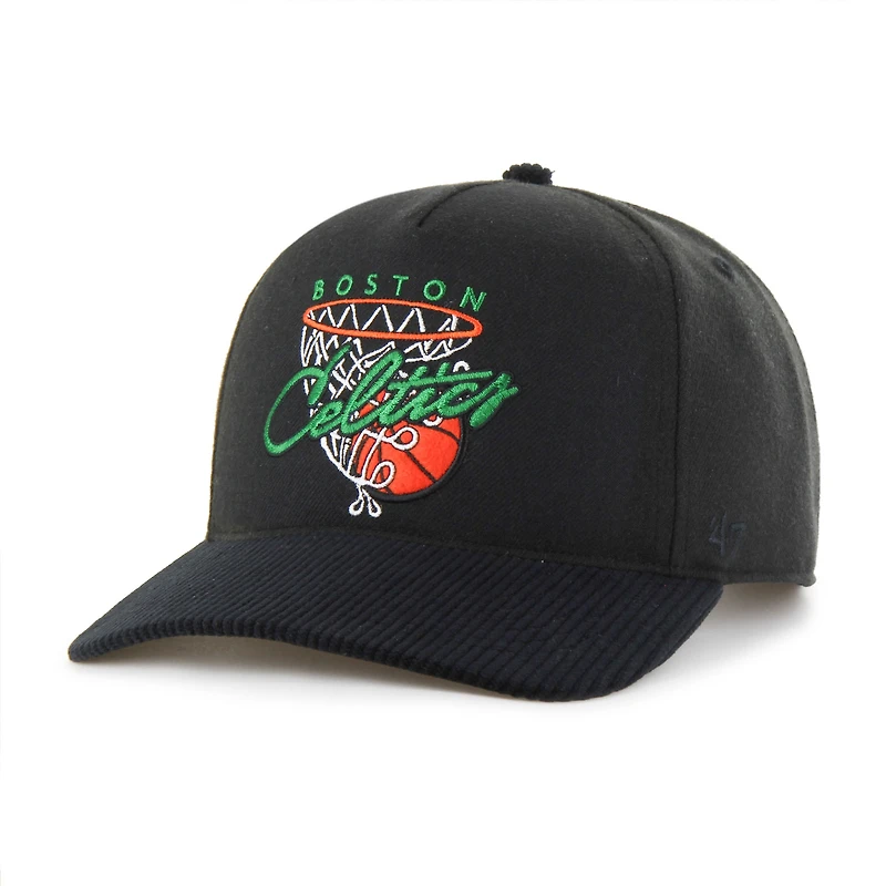 Men's '47 Black Boston Celtics Nothing But Net Hitch Adjustable Hat