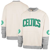 Men's '47 Cream Boston Celtics Crossover Collection Trifecta Double Layered Fleece Sweatshirt