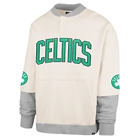 Men's '47 Cream Boston Celtics Crossover Collection Trifecta Double Layered Fleece Sweatshirt