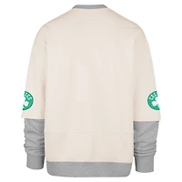 Men's '47 Cream Boston Celtics Crossover Collection Trifecta Double Layered Fleece Sweatshirt