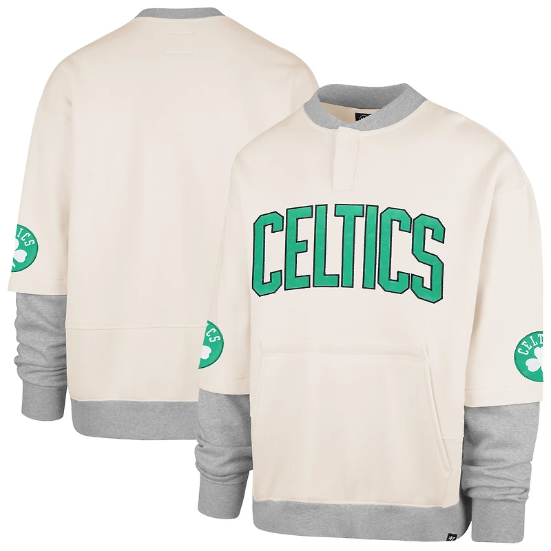 Sweat-shirt polaire double épaisseur Trifecta de la collection Crossover Boston Celtics '47 Cream pour homme