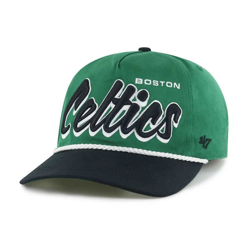 Casquette ajustable Dropshadow Rope Hitch pour homme, vert Kelly/noir, Boston Celtics, 1947