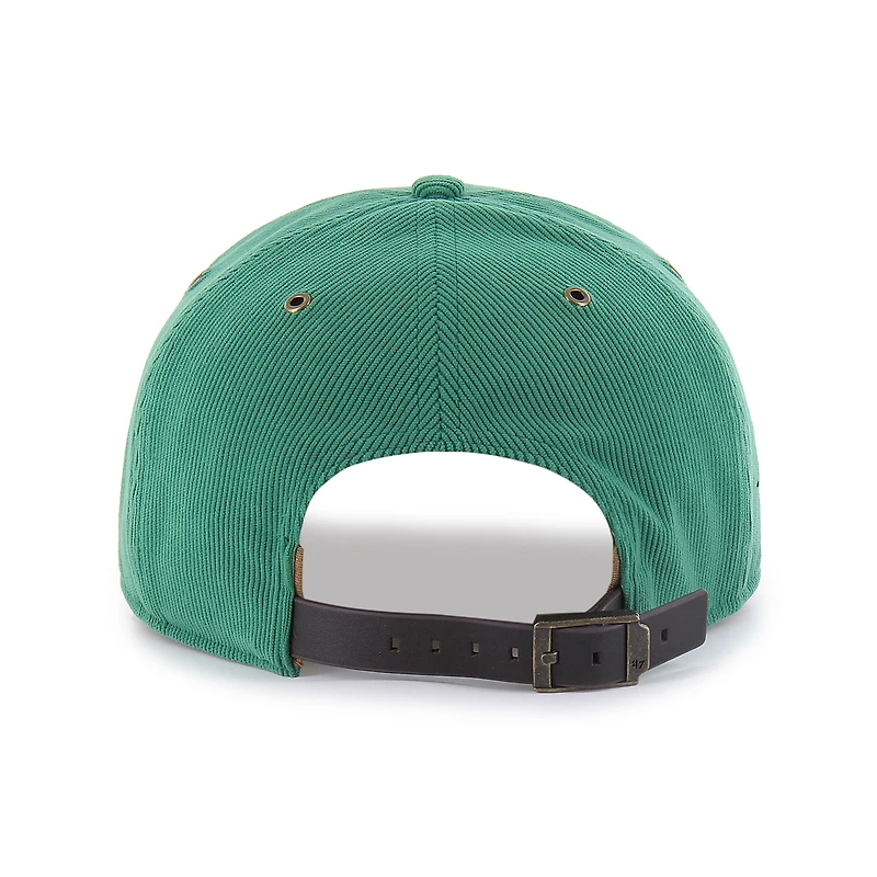 Casquette ajustable en velours côtelé décontracté « Kelly Green » des Boston Celtics Golden Age pour homme, modèle 47