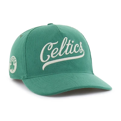 Casquette ajustable en velours côtelé décontracté « Kelly Green » des Boston Celtics Golden Age pour homme, modèle 47
