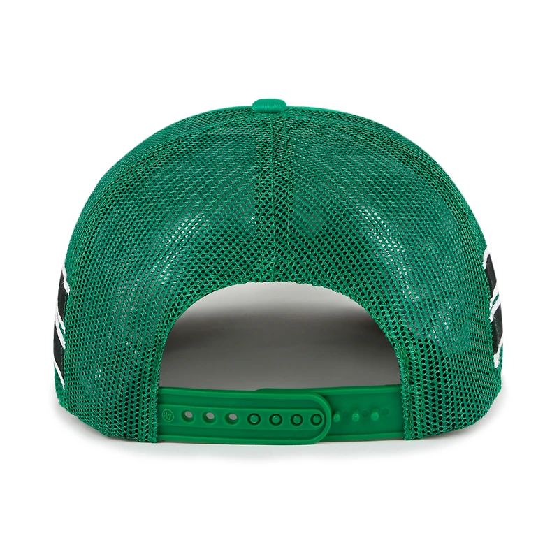 Men's '47 Kelly Green Boston Celtics Sidebrand Stripes Trucker Adjustable Hat