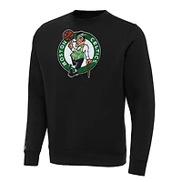 Sweat-shirt à col rond Victory noir Antigua Boston Celtics pour homme, grande taille