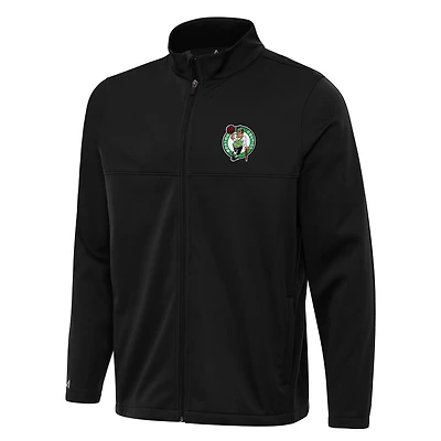 Veste de golf zippée Antigua Black Boston Celtics Links 2 pour homme