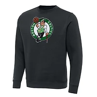 Men's Antigua Charcoal Boston Celtics Victory Crewneck Pullover Sweatshirt
