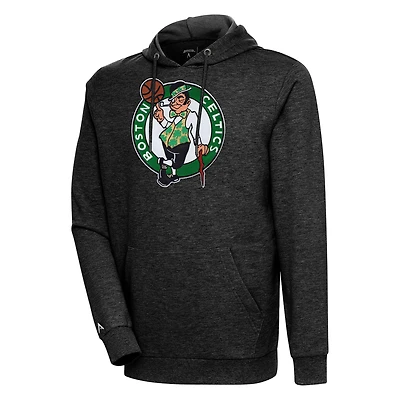 Sweat à capuche Antigua Heather Black Action pour homme des Boston Celtics