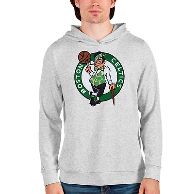 Sweat à capuche gris chiné Antigua pour homme avec logo Absolute des Boston Celtics