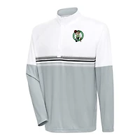 Pull zippé Bender blanc/noir pour homme des Celtics de Boston, Antigua