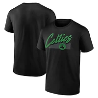 Men's  Black Boston Celtics Color Block Slant T-Shirt