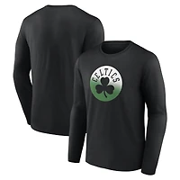 Men's  Black Boston Celtics Gradient Logo Long Sleeve T-Shirt