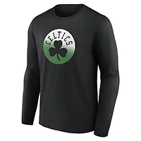 T-shirt à manches longues noir pour homme avec logo dégradé des Boston Celtics