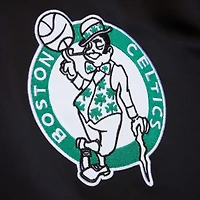 Veste zippée en satin noir pour homme de la collection Hardwood Classics Blackout des Boston Celtics