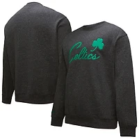 Men's Black Boston Celtics Hardwood Classics Blackout Collection Snow Washed Pullover Sweatshirt