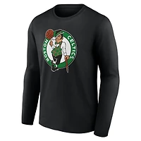 T-shirt à manches longues noir pour homme avec logo principal des Boston Celtics