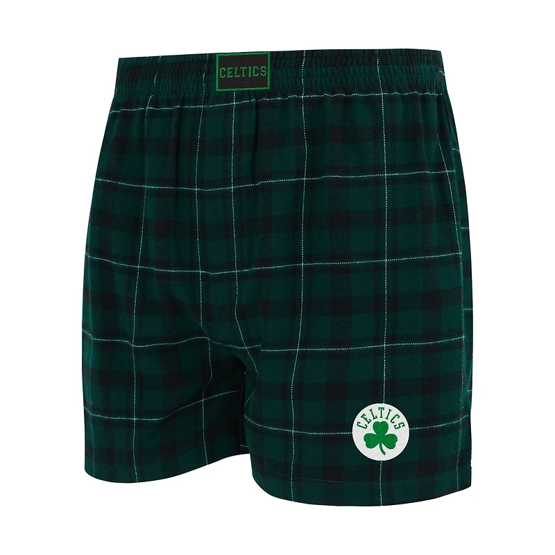 Men's Concepts Sport Kelly Green/Black Boston Celtics Hawthorn Flannel Boxer