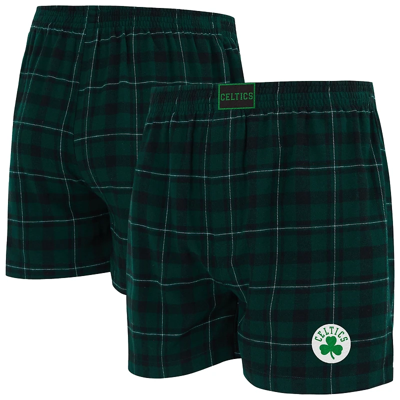 Boxer en flanelle Hawthorn pour homme Concepts Sport Kelly Green/Black des Boston Celtics