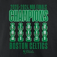Men's Fanatics Black Boston Celtics 2024 NBA Finals Champions Half Court Trap Roster T-Shirt