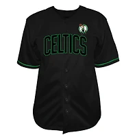 Maillot de baseball Fanatics noir Boston Celtics pour homme, grandes tailles, à boutons.