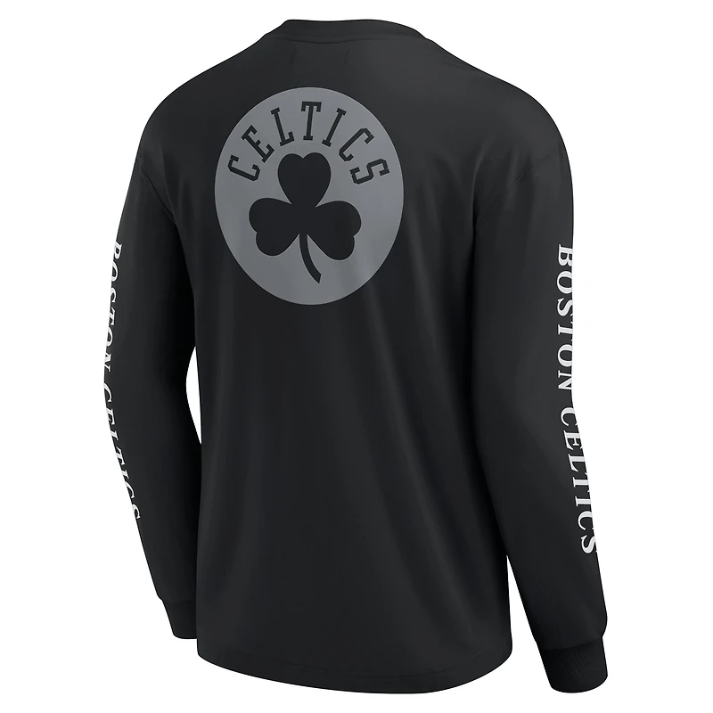 T-shirt à manches longues Fanatics pour hommes Boston Celtics Elements Strive noir