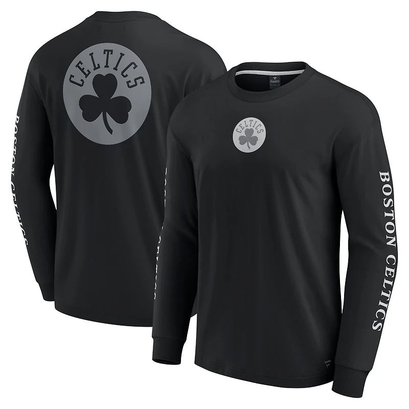 T-shirt à manches longues Fanatics pour hommes Boston Celtics Elements Strive noir