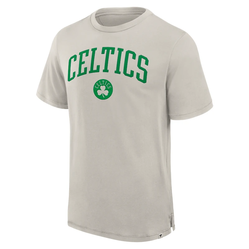 Men's Fanatics  Cream Boston Celtics Crossover Collection Pull Up Jumper Shot Premium T-Shirt