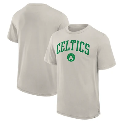 Men's Fanatics  Cream Boston Celtics Crossover Collection Pull Up Jumper Shot Premium T-Shirt