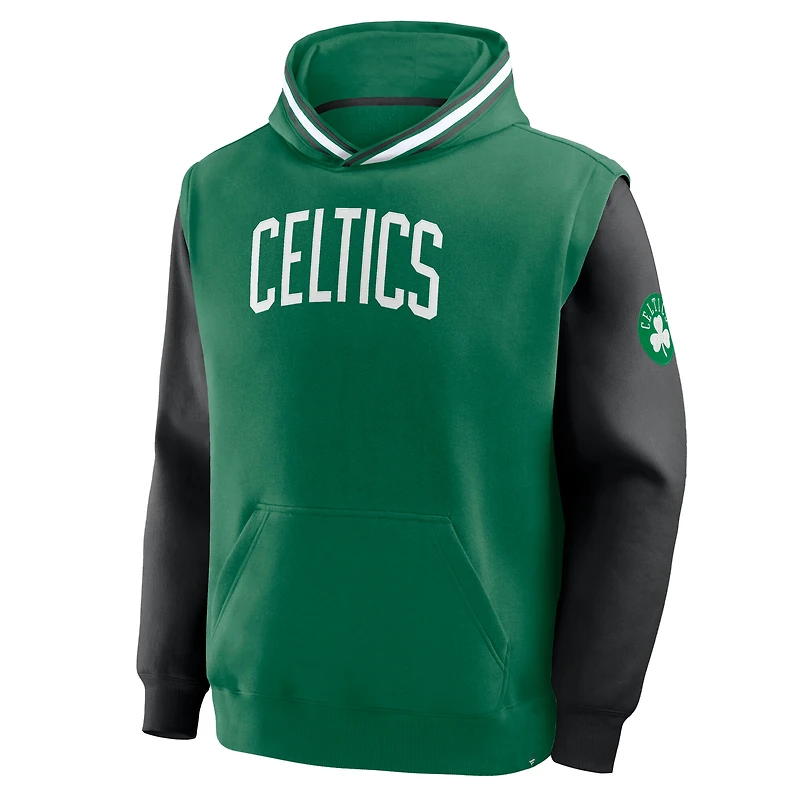 Men's Fanatics Kelly Green/Black Boston Celtics Half Court Shot Clock Fastbreak Hoodie