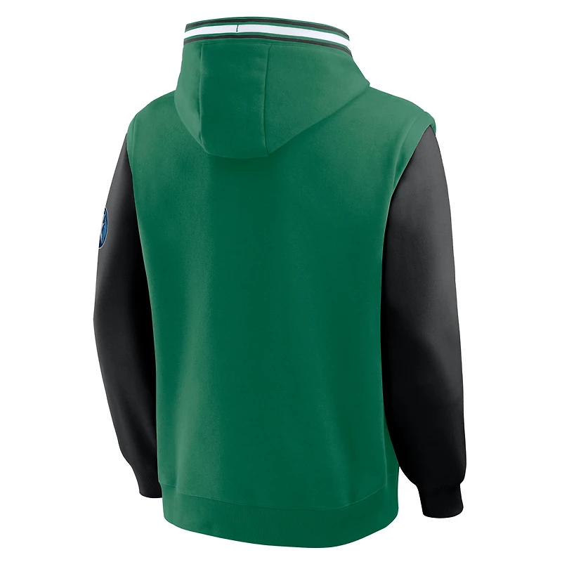 Men's Fanatics Kelly Green/Black Boston Celtics Half Court Shot Clock Fastbreak Hoodie