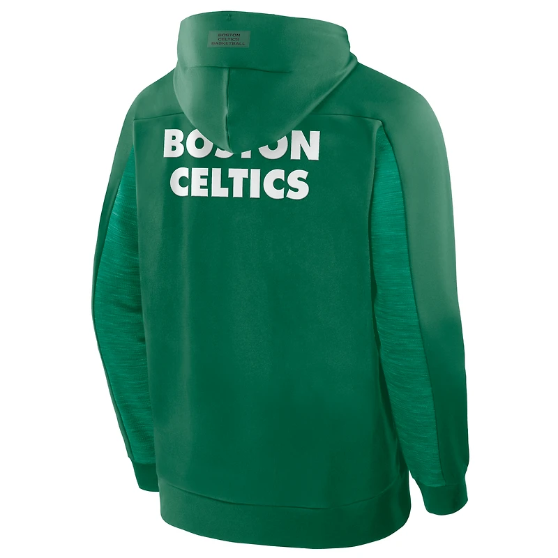 Men's Fanatics Kelly Green Boston Celtics Back Door Cut Play Defender Full-Zip Hoodie