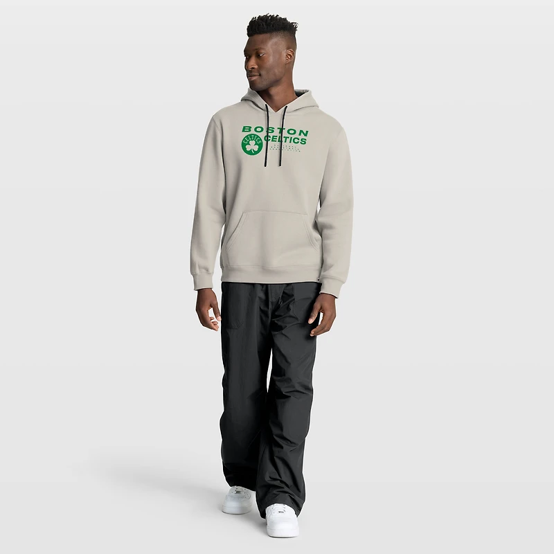 Men's Fanatics Off White Boston Celtics Crossover Collection Blocked Shot Premium Pullover Hoodie