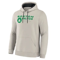Men's Fanatics Off White Boston Celtics Crossover Collection Blocked Shot Premium Pullover Hoodie