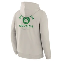 Men's Fanatics Off White Boston Celtics Crossover Collection Blocked Shot Premium Pullover Hoodie