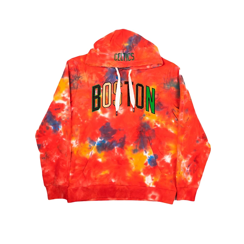 Sweat à capuche tie-dye FISLL Boston Celtics pour homme