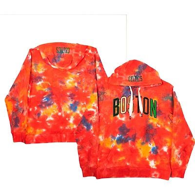 Men's FISLL Boston Celtics Tie-Dye Pullover Hoodie