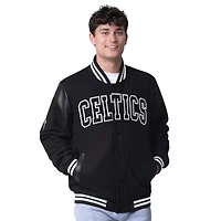 Veste universitaire à boutons-pression G-III Sports by Carl Banks pour homme, noire, Boston Celtics Clutch Hitter