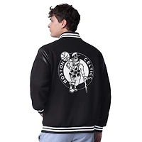 Men's G-III Sports by Carl Banks Black Boston Celtics Clutch Hitter Full-Snap Varsity Jacket