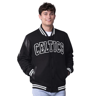 Veste universitaire à boutons-pression G-III Sports by Carl Banks pour homme, noire, Boston Celtics Clutch Hitter