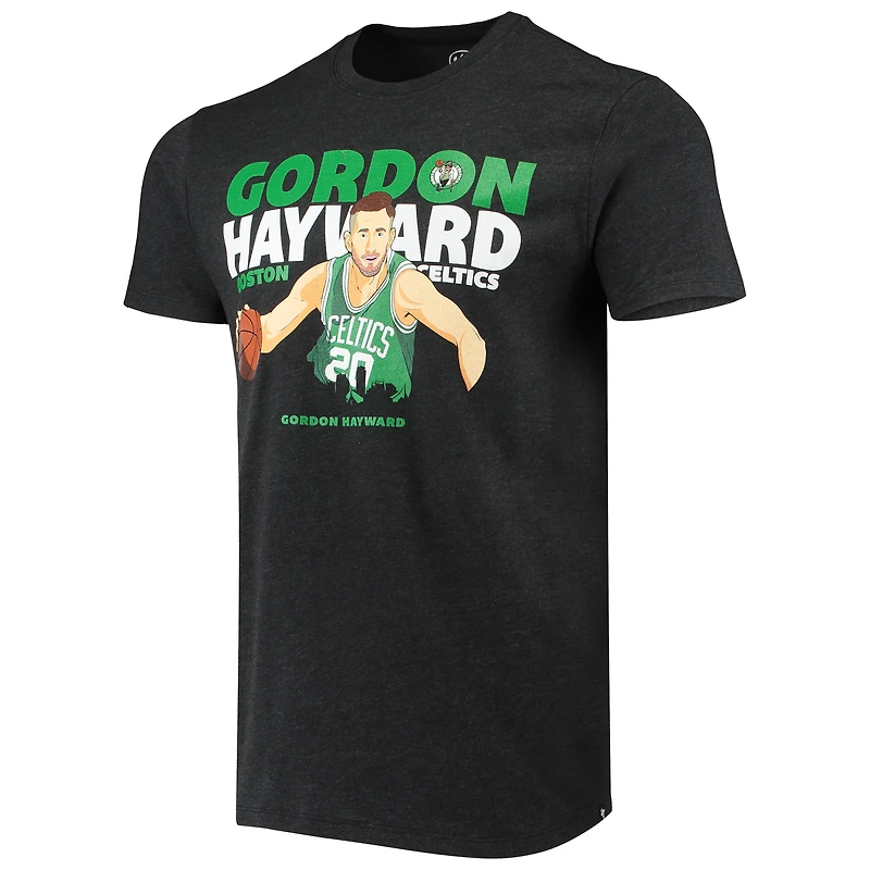 T-shirt graphique pour homme Gordon Hayward noir chiné Boston Celtics Player