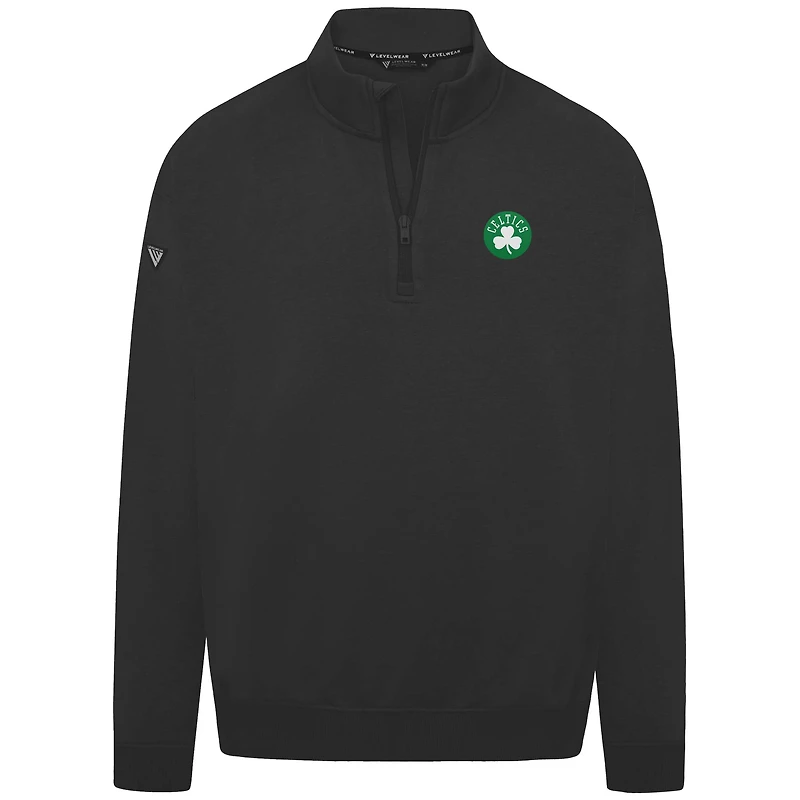 Men's Levelwear Black Boston Celtics Murray Quarter-Zip Pullover