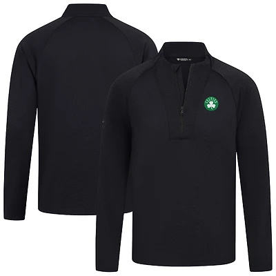 Men's Levelwear Black Boston Celtics Volley Quarter-Zip Top